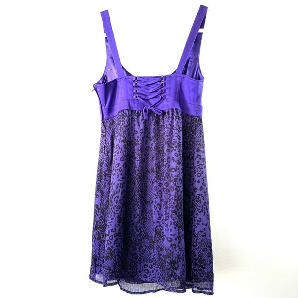 G by Guess Purple Bodice Animal Print Dress Small - Picture 4 of 7